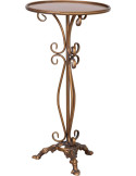 Sellette haute ronde métal doré vieilli 40x40x77 cm Zorenira