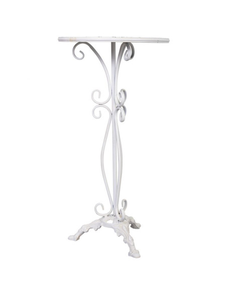 Sellette haute porte-plante métal blanc vieilli 40x40x77 cm Zorenira  - 2