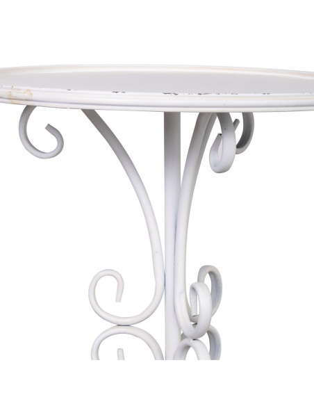 Sellette haute porte-plante métal blanc vieilli 40x40x77 cm Zorenira  - 4