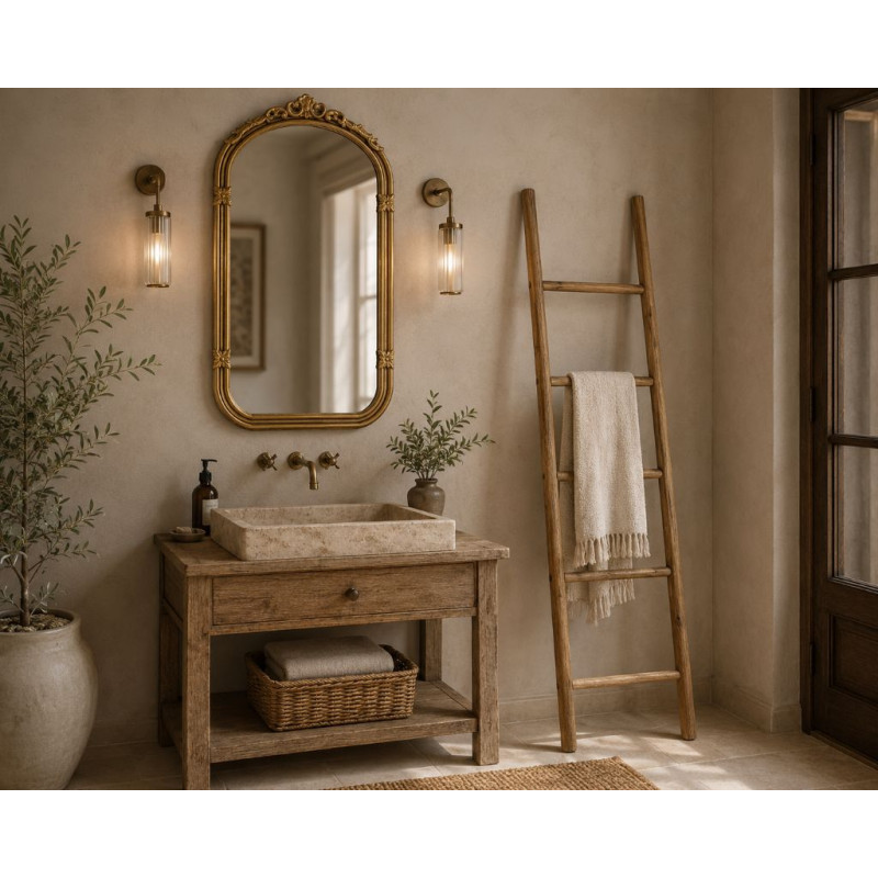 Miroir mural baroque doré en fer 61x4x102,5 cm Bareleno  - 2