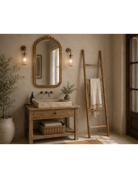 Miroir mural baroque doré en fer 61x4x102,5 cm Bareleno  - 2