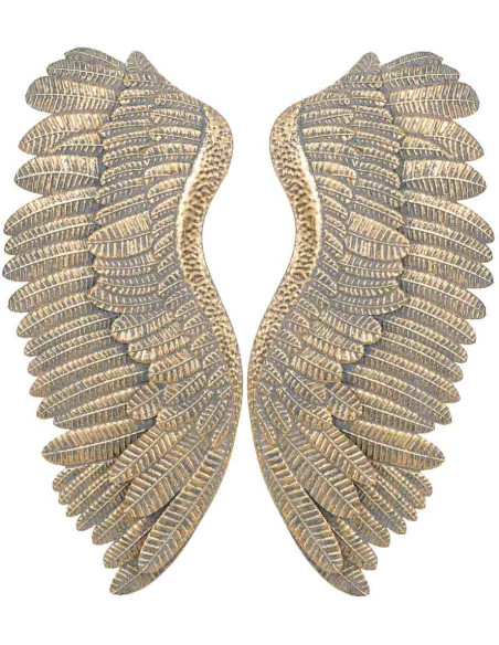 Décoration murale ailes d’ange dorées en fer 52,5x6x119 cm Riselina  - 1