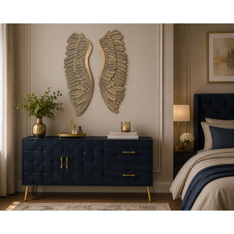 Décoration murale ailes d’ange dorées en fer 52,5x6x119 cm Riselina  - 2