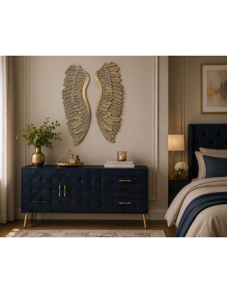 Décoration murale ailes d’ange dorées en fer 52,5x6x119 cm Riselina  - 2