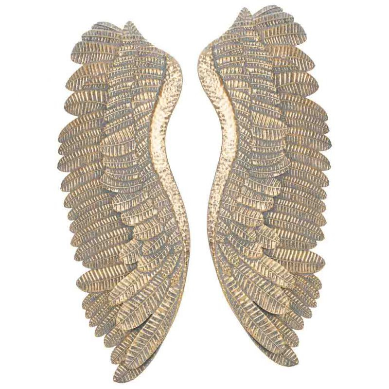 Décoration murale ailes d’ange dorées en fer 52,5x6x119 cm Riselina  - 3