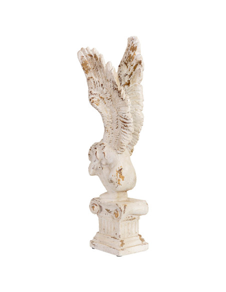 Grande statue ange blanc patiné en magnésie 32x30x95,5 cm Oreluna  - 3