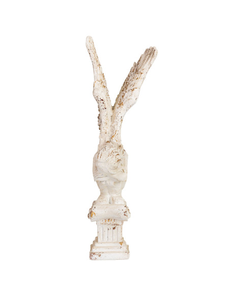 Grande statue ange blanc patiné en magnésie 32x30x95,5 cm Oreluna  - 7
