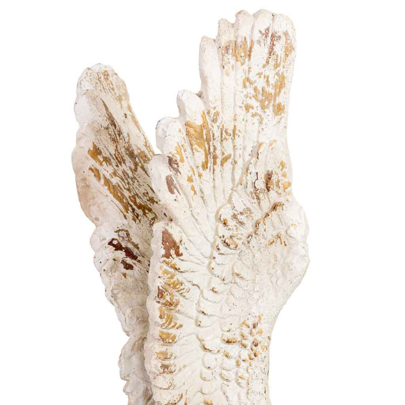 Grande statue ange blanc patiné en magnésie 32x30x95,5 cm Oreluna  - 8