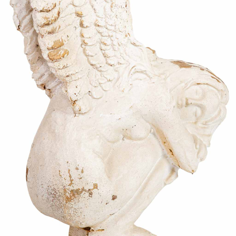 Grande statue ange blanc patiné en magnésie 32x30x95,5 cm Oreluna  - 5