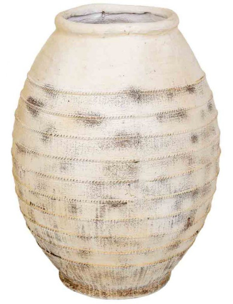 Grand vase jarre en oxyde de magnésium blanc vieilli 77,5 cm Tavelivo  - 1