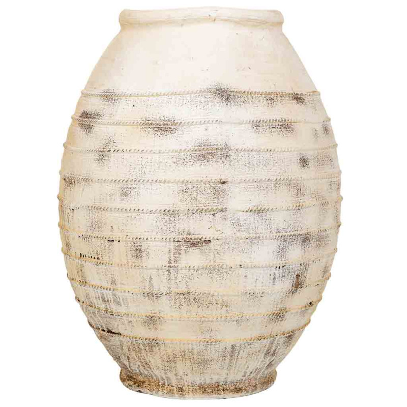 Grand vase jarre en oxyde de magnésium blanc vieilli 77,5 cm Tavelivo  - 2