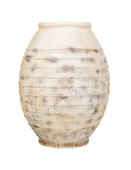 Grand vase jarre en oxyde de magnésium blanc vieilli 77,5 cm Tavelivo  - 2