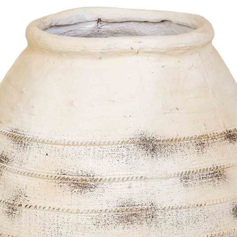 Grand vase jarre en oxyde de magnésium blanc vieilli 77,5 cm Tavelivo  - 3