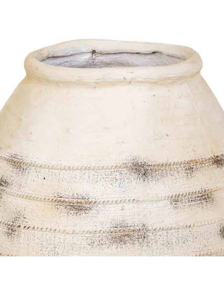 Grand vase jarre en oxyde de magnésium blanc vieilli 77,5 cm Tavelivo  - 3