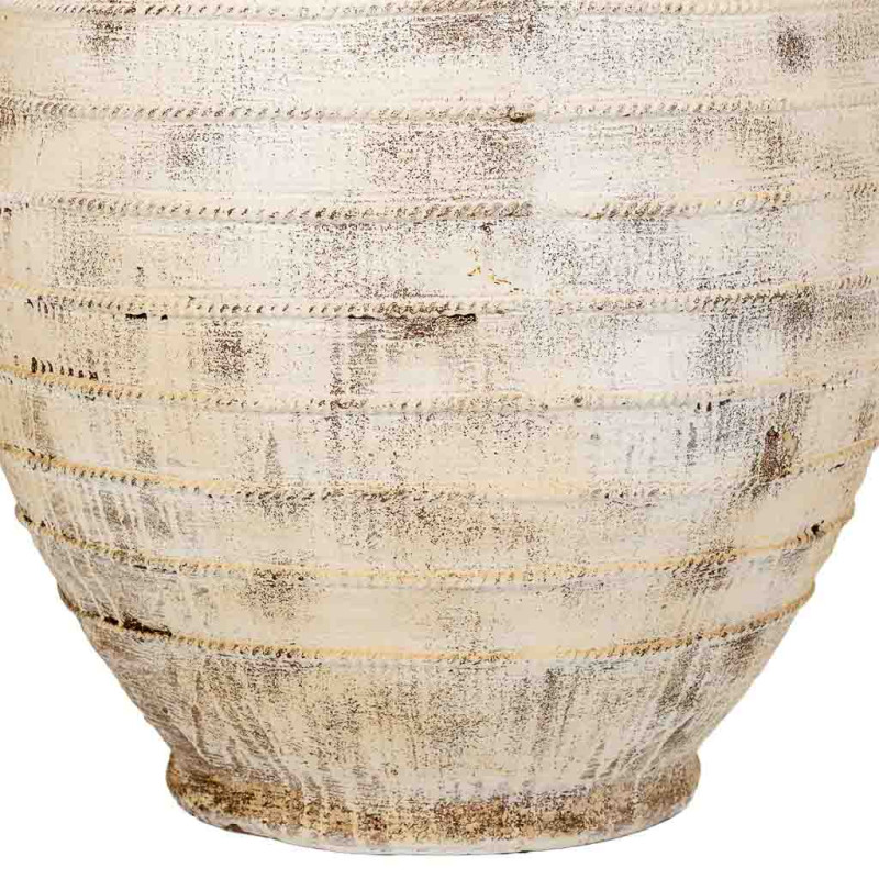 Grand vase jarre en oxyde de magnésium blanc vieilli 77,5 cm Tavelivo  - 5