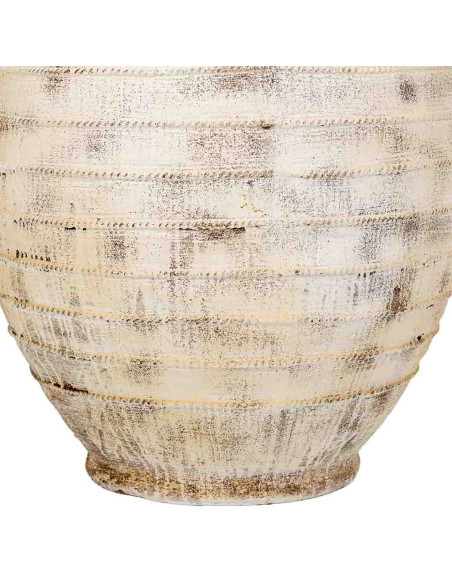 Grand vase jarre en oxyde de magnésium blanc vieilli 77,5 cm Tavelivo  - 5