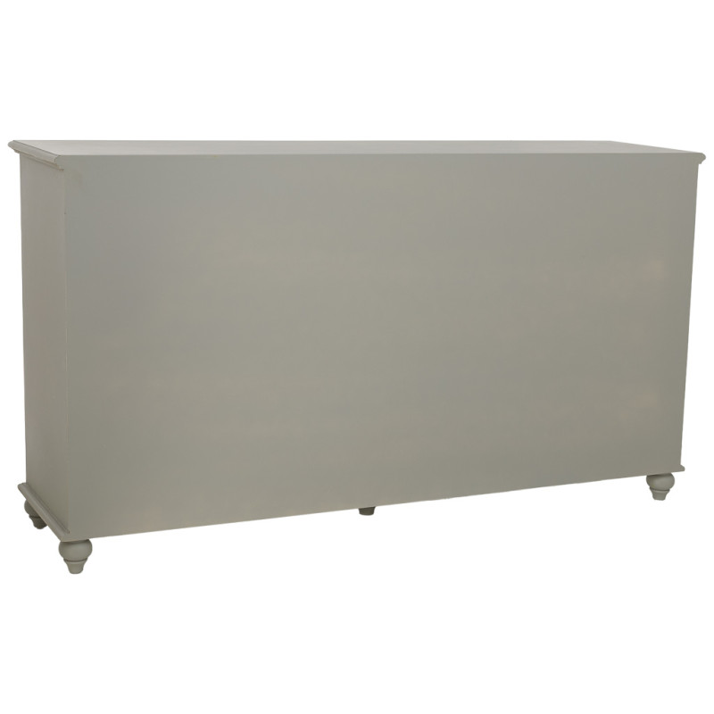 Buffet vert sauge bois et verre 4 portes 4 tiroirs 160x38x88 cm Orelela  - 5