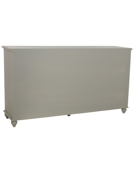 Buffet vert sauge bois et verre 4 portes 4 tiroirs 160x38x88 cm Orelela  - 5