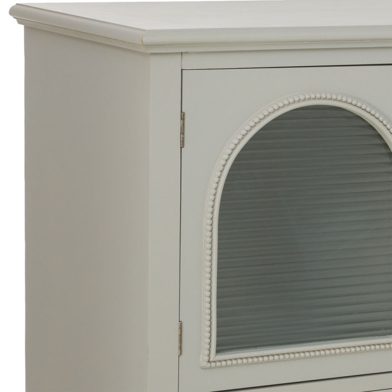 Buffet vert sauge bois et verre 4 portes 4 tiroirs 160x38x88 cm Orelela  - 9