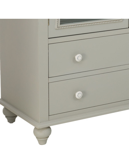 Buffet vert sauge bois et verre 4 portes 4 tiroirs 160x38x88 cm Orelela  - 10