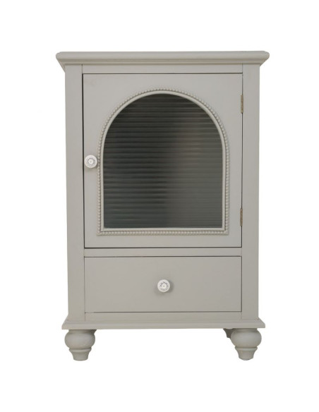 Table de chevet vert sauge en bois 1 porte 1 tiroir 50x38x74 cm Orelela  - 3