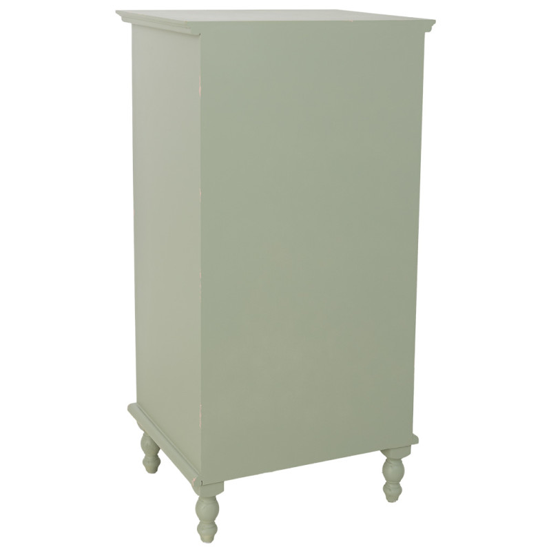 Commode haute vert sauge en bois 5 tiroirs 52x40x100 cm Feliza  - 4