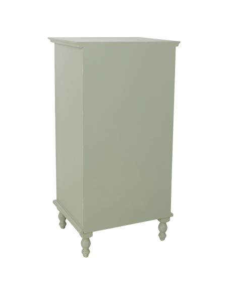 Commode haute vert sauge en bois 5 tiroirs 52x40x100 cm Feliza  - 4