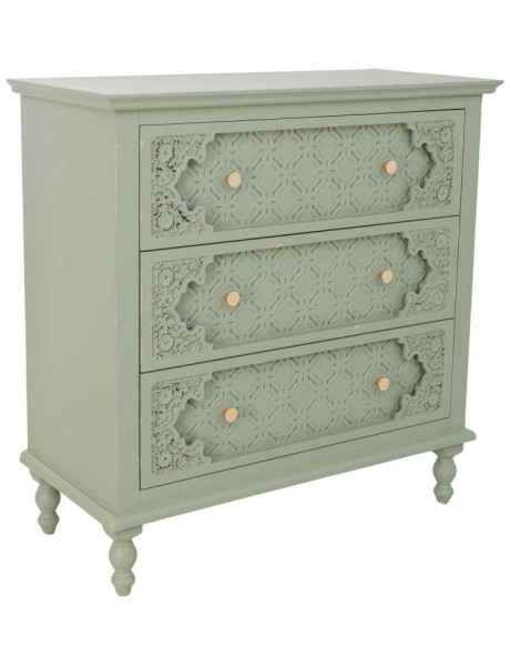 Commode 3 tiroirs vert sauge en bois 80x36x80,5 cm Feliza  - 1