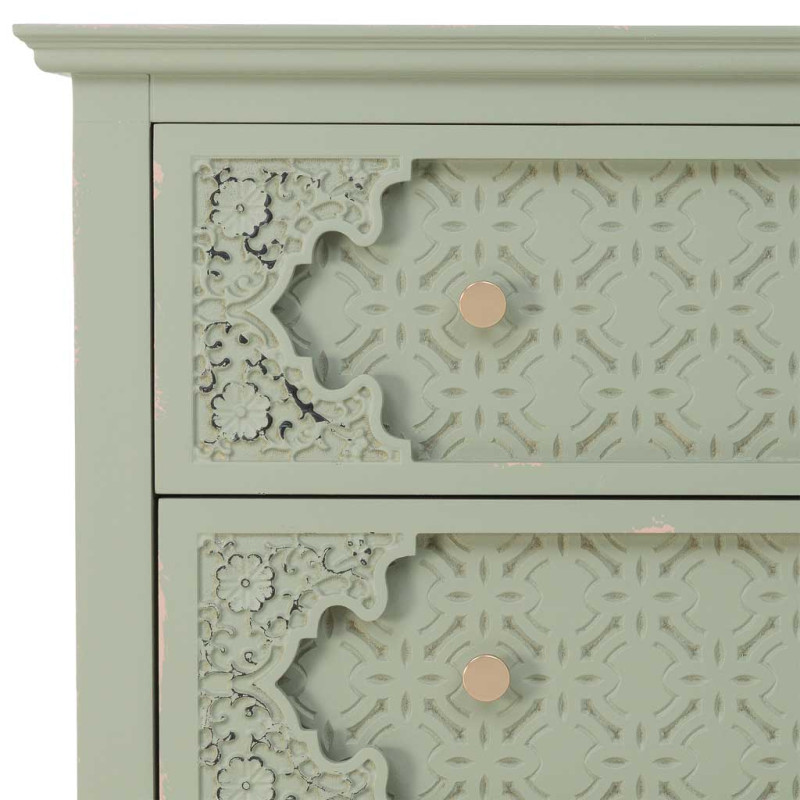 Commode 3 tiroirs vert sauge en bois 80x36x80,5 cm Feliza  - 6