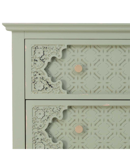 Commode 3 tiroirs vert sauge en bois 80x36x80,5 cm Feliza  - 6