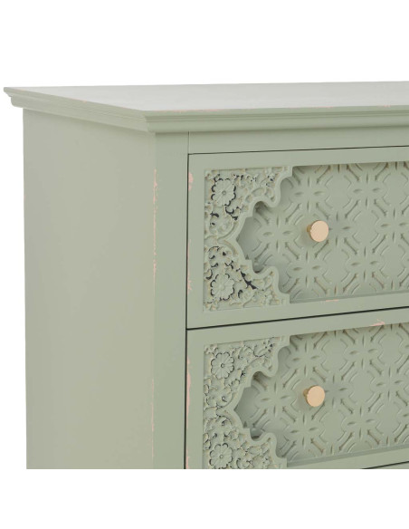 Commode 3 tiroirs vert sauge en bois 80x36x80,5 cm Feliza  - 7