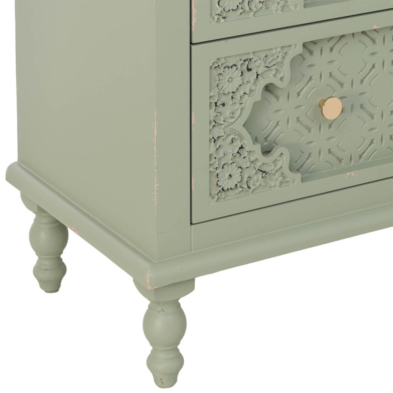 Commode 3 tiroirs vert sauge en bois 80x36x80,5 cm Feliza  - 8