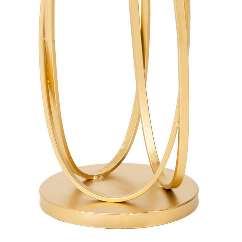 Table d’appoint ronde dorée en métal et miroir Ø35,5x61 cm Paviza  - 5