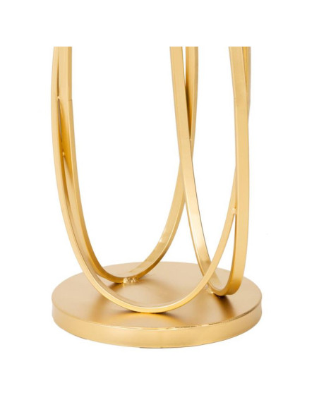 Table d’appoint ronde dorée en métal et miroir Ø35,5x61 cm Paviza  - 5