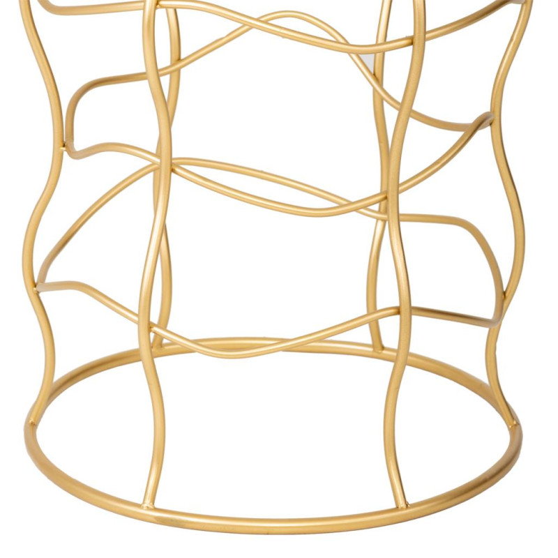 Table d’appoint ronde dorée métal et verre Ø46x60 cm Failia  - 5