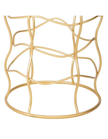 Table d’appoint ronde dorée métal et verre Ø46x60 cm Failia  - 5