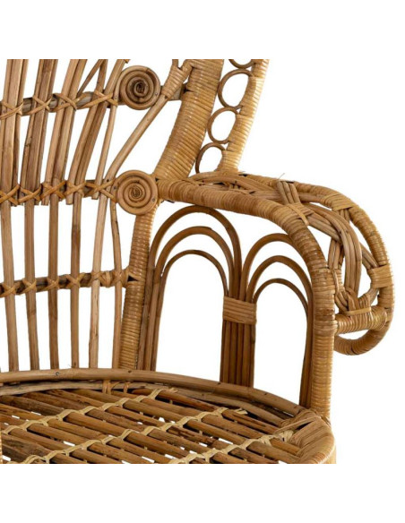 Fauteuil Emmanuelle en rotin et bambou marron miel 75x50x144 cm Baedia  - 6