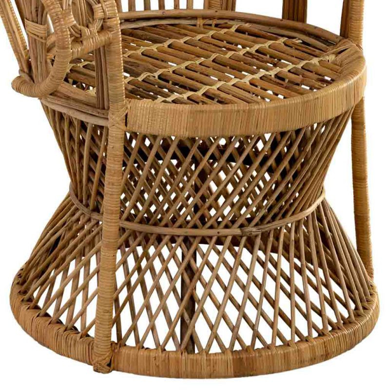 Fauteuil Emmanuelle en rotin et bambou marron miel 75x50x144 cm Baedia  - 7