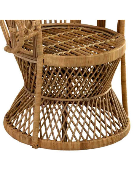 Fauteuil Emmanuelle en rotin et bambou marron miel 75x50x144 cm Baedia  - 7