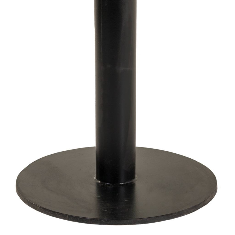 Table basse ronde industrielle en bois massif brun et métal noir Ø90x45 cm Derisa  - 4