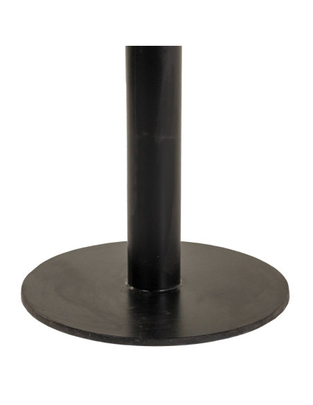 Table basse ronde industrielle en bois massif brun et métal noir Ø90x45 cm Derisa  - 4