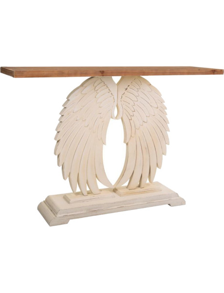 Console d’entrée romantique ailes d’ange en bois beige 150x40x101 cm Faebia  - 1