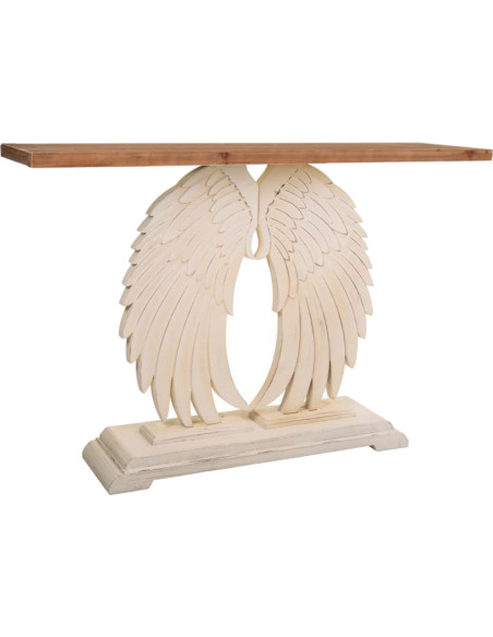 Console d’entrée romantique ailes d’ange en bois beige 150x40x101 cm Faebia  - 1