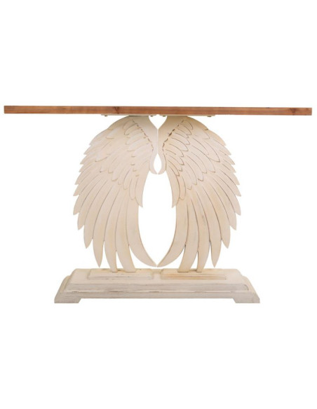 Console d’entrée romantique ailes d’ange en bois beige 150x40x101 cm Faebia  - 2