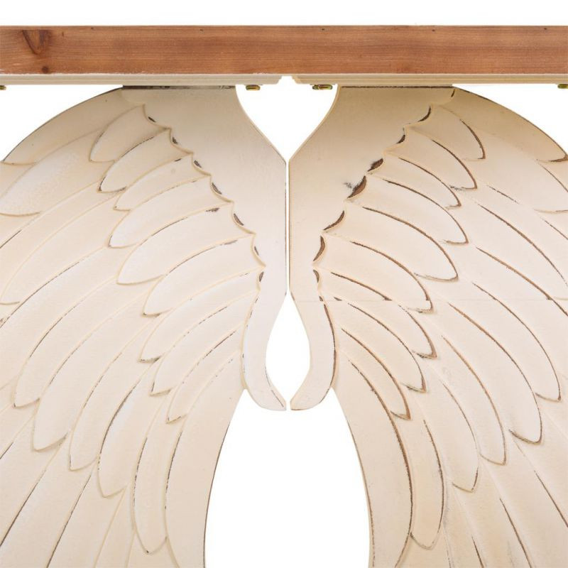 Console d’entrée romantique ailes d’ange en bois beige 150x40x101 cm Faebia  - 4