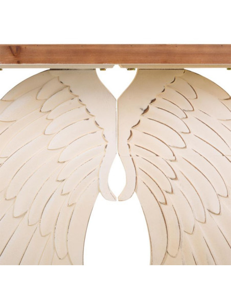 Console d’entrée romantique ailes d’ange en bois beige 150x40x101 cm Faebia  - 4