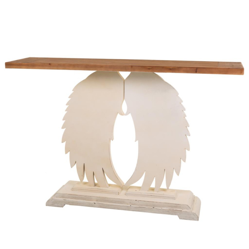 Console d’entrée romantique ailes d’ange en bois beige 150x40x101 cm Faebia  - 3