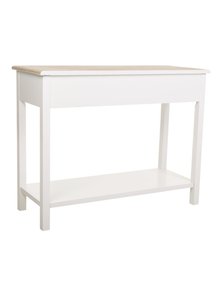 Console d’entrée campagne chic blanc et bois 100x40x78 cm Ozamio  - 4