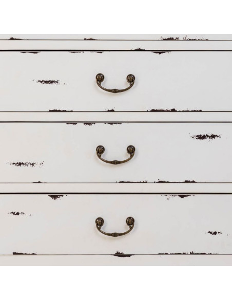 Armoire chinoise blanche 2 portes 4 tiroirs bois et MDF 60x40x140 cm Liomio  - 8
