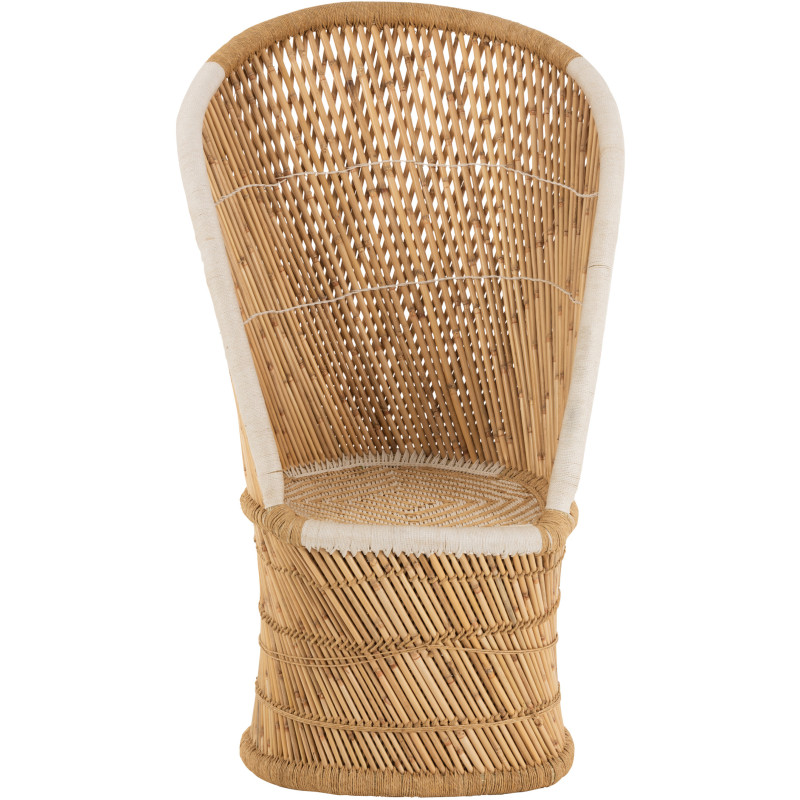 Fauteuil Rond Gus en Bambou Naturel Blanc - 2